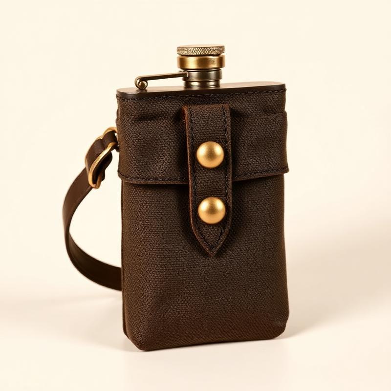 Waxed Canvas Flask Pouch