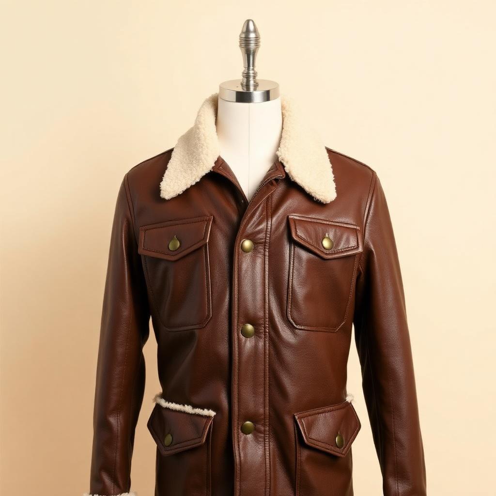Shearling-Lined Leather Field Jacket